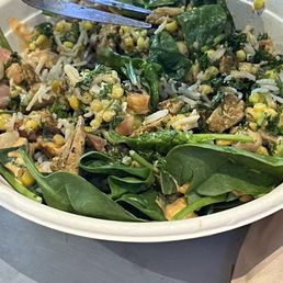 Mezeh bowl with mixed greens, schwarma chicken and lots of veggies and flavor. Mezeh bowl with mixed greens, schwarma chicken and lots of veggies and flavor.