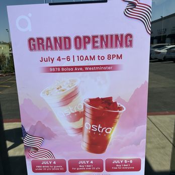 Astra Bean - Grand opening this weekend - Coffee & Tea Near Me - Westminster, California Astra Bean - Grand opening this weekend - Coffee & Tea Near Me - Westminster, California