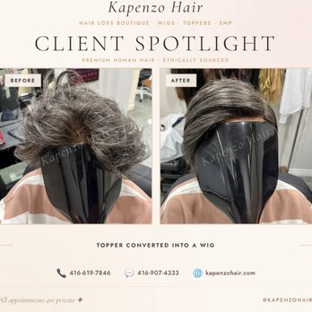 Kapenzo Hair - Salt and pepper wig custom styled. Call or text us at 416-907-4333 - Wigs Near Me - Vaughan, Ontario Kapenzo Hair - Salt and pepper wig custom styled. Call or text us at 416-907-4333 - Wigs Near Me - Vaughan, Ontario