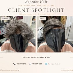Kapenzo Hair - Salt and pepper wig custom styled. Call or text us at 416-907-4333