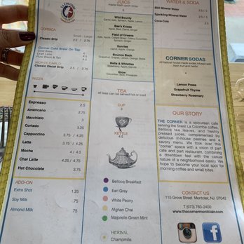 The Corner - Drinks menu - Cafes Near Me - Montclair, New Jersey The Corner - Drinks menu - Cafes Near Me - Montclair, New Jersey