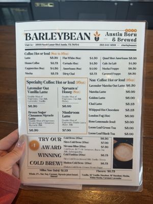Menu photo 4 BarleyBean Coffee Austin, TX