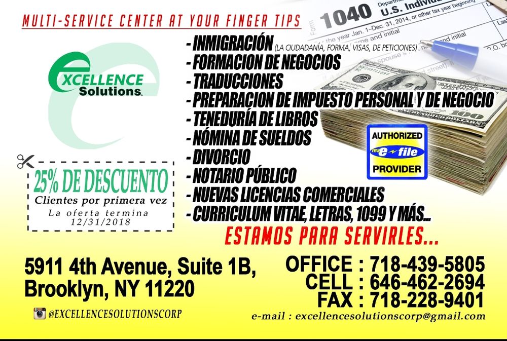 EXCELLENCE SOLUTIONS CORP. Updated August 2024 5911 4th Ave