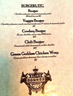 Menu photo 8 The Blind Donkey Pasadena, CA