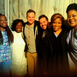 On set of "Marry Me" with Carmen Carter, Alfie Silas and Carmen Twillie, love these girls!