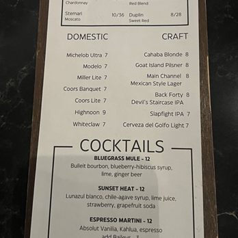 Roll Call - Menu - Cocktail Bars Near Me - Tuscaloosa, Alabama