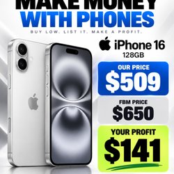 Aloha Phone Repair by TCA Wireless - Honolulu - Grab the iPhone 16 128GB for only $509 comparable FBM price $650, giving you up to $141 potential profit!