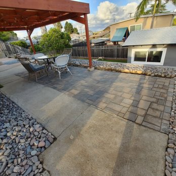 Coronado Turf - Pavers and river rocks - Artificial Turf Near Me