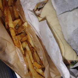 Samak-Kabab Sandwich and Fries Samak-Kabab Sandwich and Fries