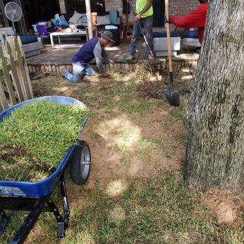Fort Bend Construction and Grounds - two men working on a yard - Lawn Services Near Me - Rosharon, Texas