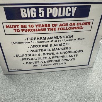 Big 5 Sporting Goods - Big 5 policy - Sporting Goods Near Me - Chandler, Arizona