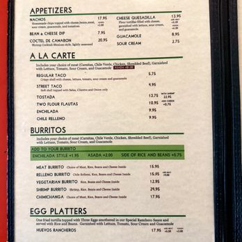 Angel's Rock House - Menu page 2/3 - Mexican Near Me - Lakeport, California