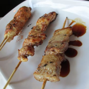 Yoroshiku - Yakitori (Tsukune, Ckn Thigh, Pork Belly[half-eaten]) - Ramen Near Me - Seattle, Washington