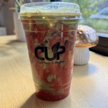 Cup Coffee & Boba - Strawberry Matcha - Bubble Tea Near Me - 97223, Oregon Cup Coffee & Boba - Strawberry Matcha - Bubble Tea Near Me - 97223, Oregon