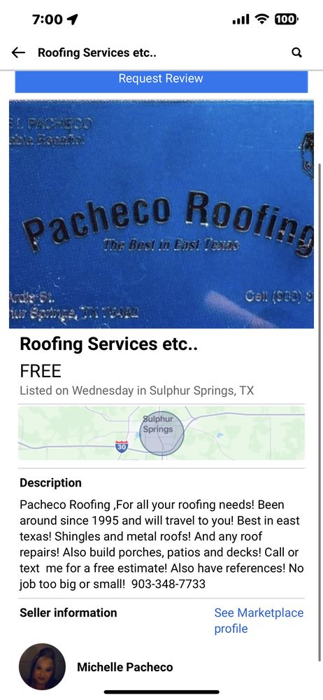 Slide of Pacheco Roofing