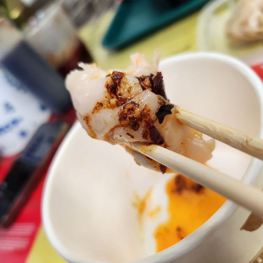 A-Pou's Taste - Shrimp Dumplings dipped in chili oil - Taiwanese Near Me - Brooklyn, New York A-Pou's Taste - Shrimp Dumplings dipped in chili oil - Taiwanese Near Me - Brooklyn, New York
