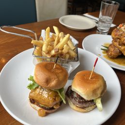 TERIYAKI ANGUS BEEF and THAI CRISPY CHICKEN sliders