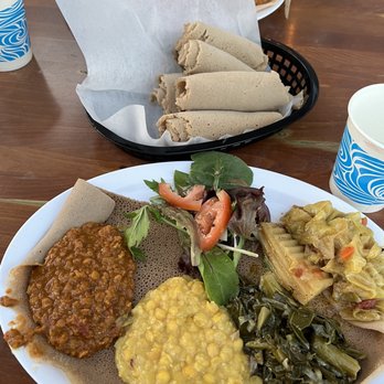 Industry Cafe & Jazz - Vegan platter - Ethiopian Near Me - Culver City, California