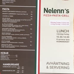 Nelenn's - Förstasidan på menyn. Priserna kan vara fel nu.