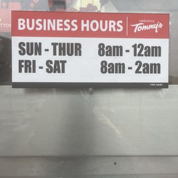 Original Tommy's - Days/hours 6/7/25 - Burgers Near Me - Long Beach, California