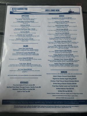 Menu photo 7 Ketch Harbor Pub Half Moon Bay, CA