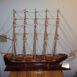 Cape Ann Auction - Hand crafted model of the Sea Princess, cedar wood, individual planks. $300