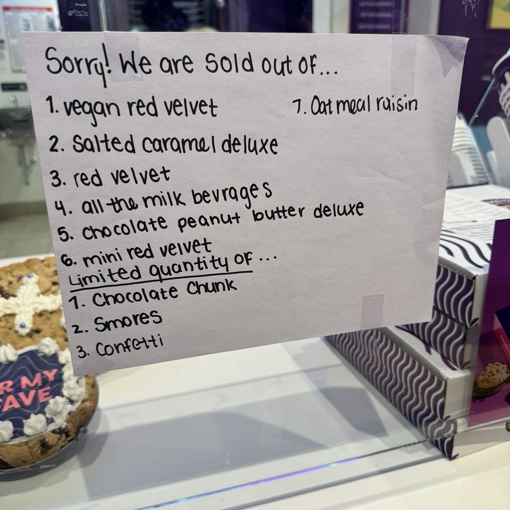 Insomnia Cookies - Sign by the register at 8pm ... so sad - Desserts Near Me - Hempstead, New York Insomnia Cookies - Sign by the register at 8pm ... so sad - Desserts Near Me - Hempstead, New York