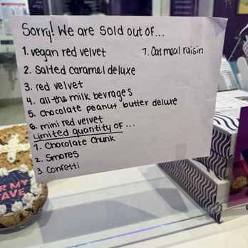 Insomnia Cookies - Sign by the register at 8pm ... so sad - Desserts Near Me - Hempstead, New York