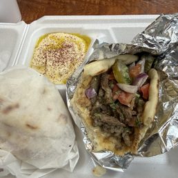 Lamb Shawirma Wrap Combo Hummus Dip Lamb Shawirma Wrap Combo Hummus Dip