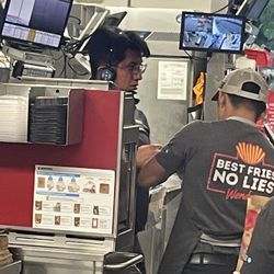 Wendy's - Each time they attempted to make my meal he would stop them to assist with drive through