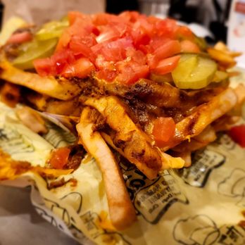 The Hat - Chili cheese fries with pickles and tomatoes. - Sandwiches Near Me - Murrieta, California The Hat - Chili cheese fries with pickles and tomatoes. - Sandwiches Near Me - Murrieta, California