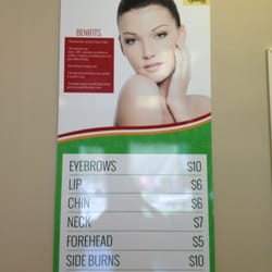 Perfect Eyebrow - Prices are clearly written on the wall