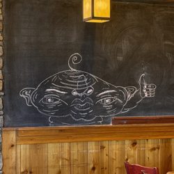 Caribou Coffee - My drawing of a man on a chalkboard at caribou coffee