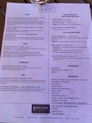 Menu photo 5 Palate Jackson, WY