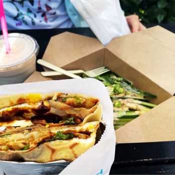 Bing Mi - Double egg Jianbing, cucumber salad, dates soy milk - Food Trucks Near Me - Portland, Oregon