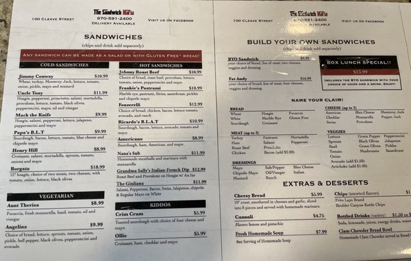 Menu photo 5 The Sandwich Mafia Estes Park, CO