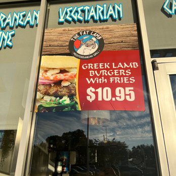 The Fat Lamb - Lamb burger sign. - Mediterranean Near Me - Altamonte Springs, Florida The Fat Lamb - Lamb burger sign. - Mediterranean Near Me - Altamonte Springs, Florida