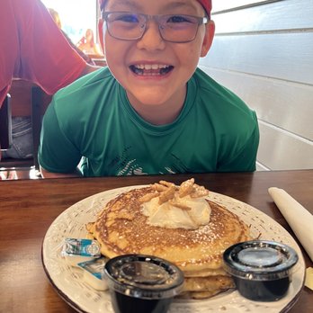 Huntley's Place - Cinnamon Toast Crunch pancakes & one happy little boy! - Breakfast & Brunch Near Me - Virginia Beach, Virginia Huntley's Place - Cinnamon Toast Crunch pancakes & one happy little boy! - Breakfast & Brunch Near Me - Virginia Beach, Virginia
