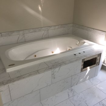 Turner Floors - New Bathtub With Tile Surround And Tile Floor. - Flooring Near Me - Hurst, Texas