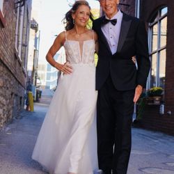 The Bauer - The bride and the groom outside in the alley.