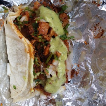 Casa Maria Mexican Restaurant - To-Go Pastor Taco on 2 corn tortillas with cilantro, onion and their wonderful Verde Salsa! - Mexican Near Me - Kyle, Texas