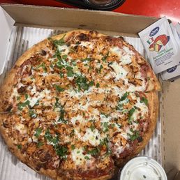 Buffalo ranch chicken pizza