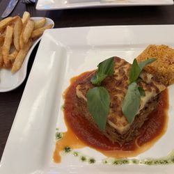 Greek Taverna - Moussaka with side of fries