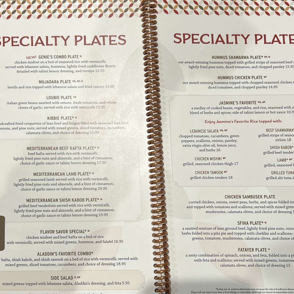 Aladdin's Eatery - Specialty plate menu - Middle Eastern Near Me - Cranberry Township, Pennsylvania Aladdin's Eatery - Specialty plate menu - Middle Eastern Near Me - Cranberry Township, Pennsylvania