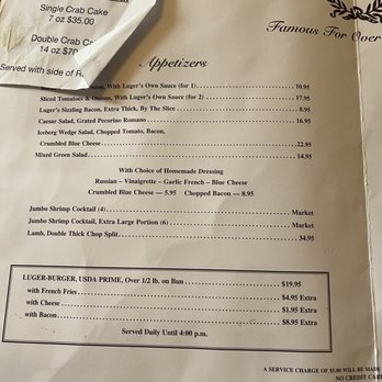 Peter Luger - Menu & special - Steakhouses Near Me - Brooklyn, New York