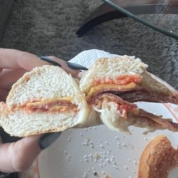 Taylor ham, cheese salt bagel Taylor ham, cheese salt bagel