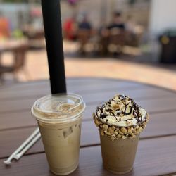 Debra Jean’s Organic Coffee & Cafe - Iced Flat White and Chocolate Peanut Butter "Foo Foo"