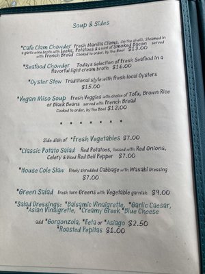 Menu photo 5 Hudson Point Cafe Port Townsend, WA
