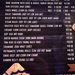 ACE Beer Club - Appetizer menu