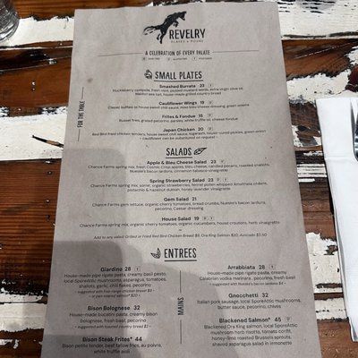 Menu photo 1 Revelry Bozeman, MT Menu photo 1 Revelry Bozeman, MT